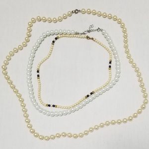 👽Faux Pearl Necklace Set